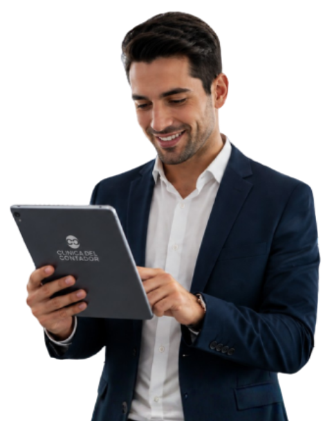 Profesional de ciencias económicas trabajando con herramientas digitales